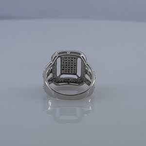 Bague de fiançailles géométrique Jewelspaark en argent sterling 925 avec diamant rond brillant de 0,85 carat et sertissage pavé pour femme - Product Image 2