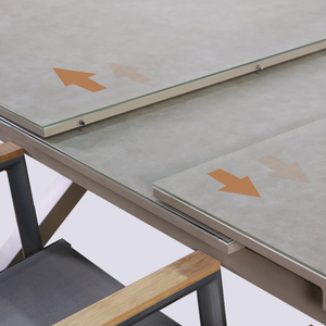 Hiện đại nhôm mở rộng ngoài trời Bàn đồ nội thất mở rộng ăn uống thiết lập sang trọng không thấm nước bền gấp vườn bàn ghế - Product Image 4