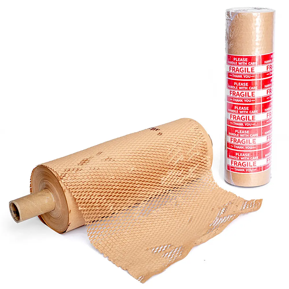 Papel de envoltura de panal Kraft reciclable, embalaje de cojín de papel tisú para envíos móviles y regalos, embalaje de impresión, uso Industrial