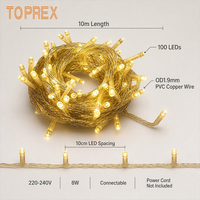 TOPREX 220V 240V LED Straßenbaum-Lichterkette OD1.9mm PVC-Kupferdraht IP65 Wetterfeste Landschaftsbeleuchtung Dekoration