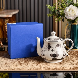 Italian 1735 Oriental Porcelain Creamy White Coffee Cup Deep Plate <b>Dinner</b> Plate Tableware Teapot Tea <b>Set</b> Gift - Product Image 3