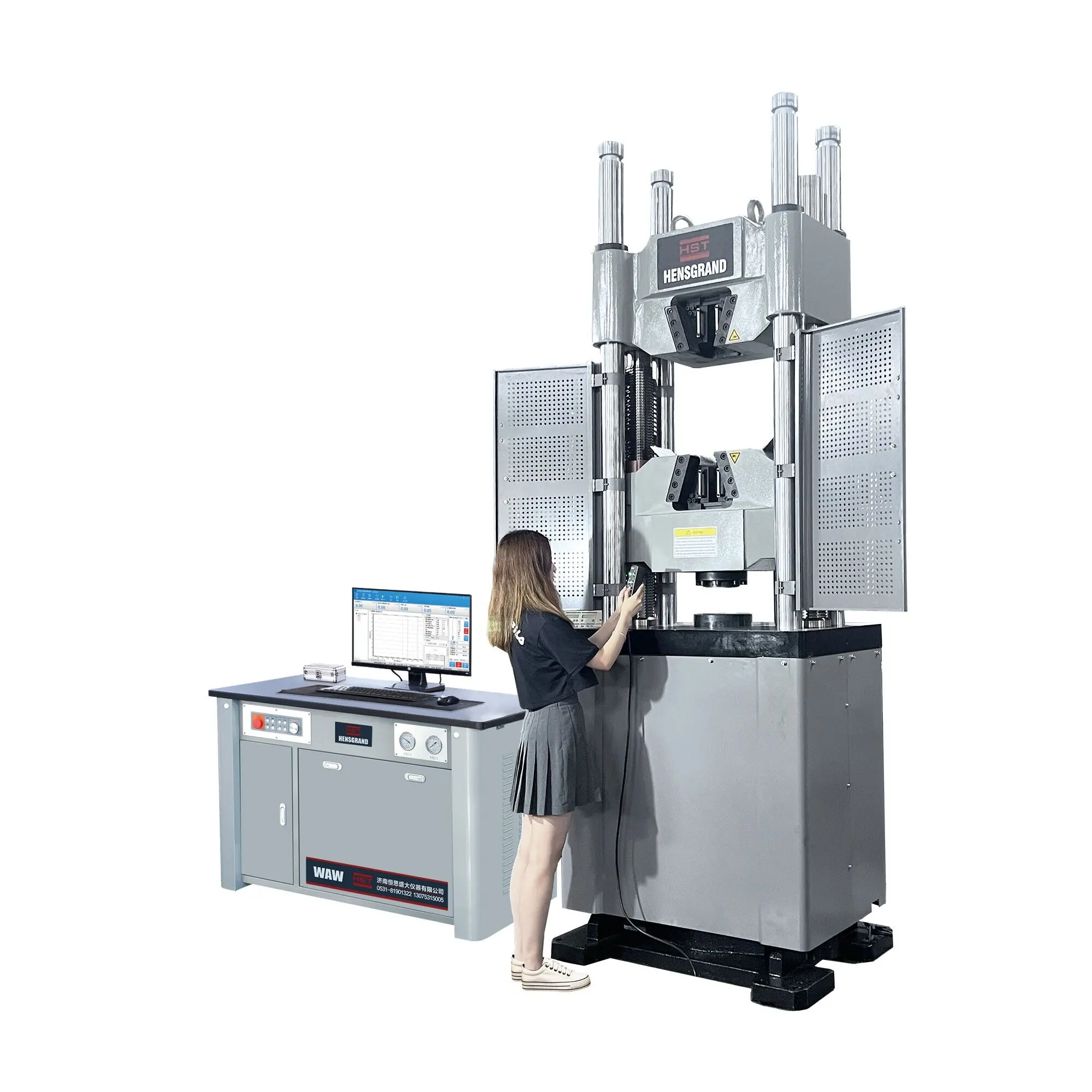 Videos show PC control steel bar 1000KN UTM universal tensile testing machines