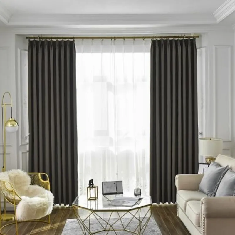 sunscreen linen window drapes half blackout nature lining double layer curtains