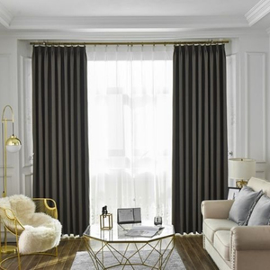 Sunscreen Linen Window Drapes Half Blackout Nature Lining Double Layer Curtains