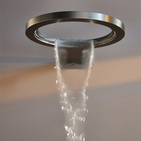 Robinet de douche dissimulé de luxe mitigeur métal cascade pommeau de douche rond double poignée en laiton ensemble de douche pluie