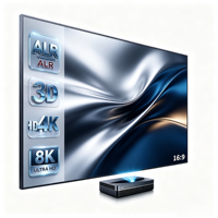 Écran de projection fixe OEM personnalisé pour salle multimédia d'hôtel, cinéma privé, écran fin 4K, écran mural, cadre PVC sans bordure