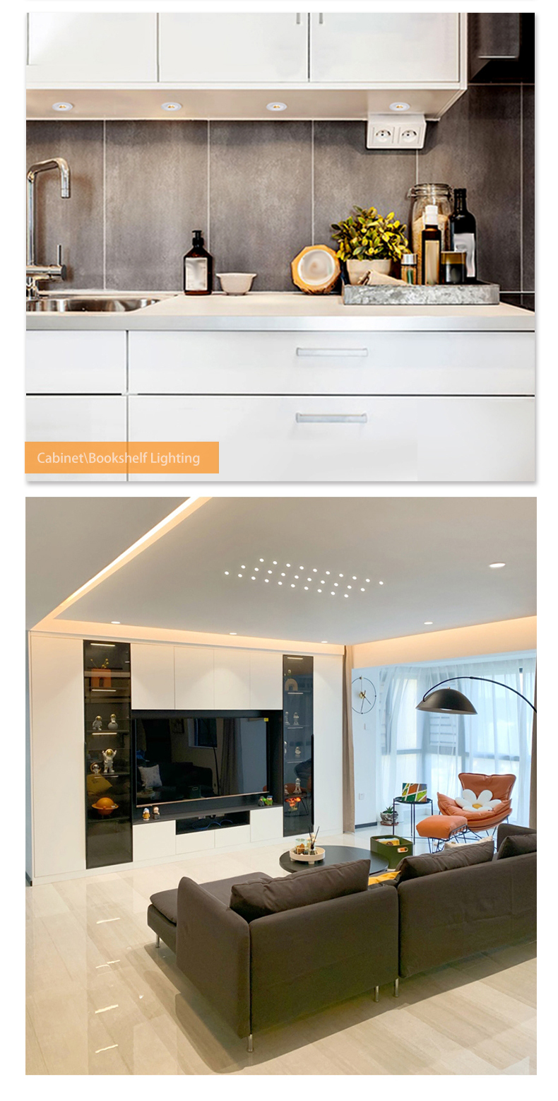 Black Aluminium 3.3W 43Mm 220V Mini Downlight LED Cabinet Light
