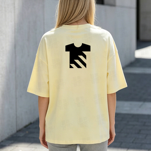 T-shirt da donna con spalle scese, in cotone, stile streetwear, tinta unita, modello lungo e ampio oversize - Product Image 5