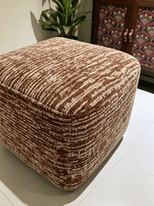 Sillón Moderno Giratorio con Reposapiés, Tapizado en Terciopelo Marrón a Rayas, para Sala de Estar, Dormitorio u Hotel - Product Image 4