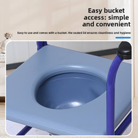 Chaise de toilette pliante portable à hauteur réglable avec roulettes pour usage domestique – Disponibilité en gros
