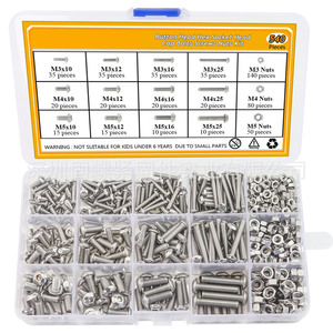 Stainless Steel Button Head Hex Socket Cap Screws Nuts <b>Kit</b> 540pcs M3 M4 M5 Assorted Sizes For <b>DIY</b> Repair - Product Image 1