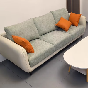 Estilo Moderno Minimalista, Lujo Ligero, Diseño en Bloques de Color, Sofá Recto de Tres o Cuatro Plazas, Ideal para Alojamiento y Desayuno - Product Image 1