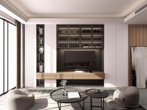 ตู้ทีวีติด<span class=keywords><strong>ผนัง</strong></span>ที่ตั้งทีวีแบบแยกส่วนสำหรับอพาร์ทเมนต์เฟอร์นิเจอร์สั่งทำ - Product Image 4