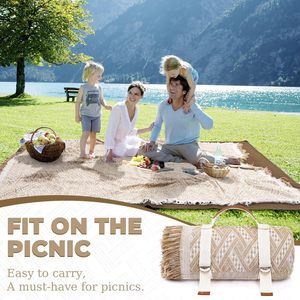 Couverture de pique-nique bohème imperméable, <span class=keywords><strong>tapis</strong></span> d'extérieur tissé, serviette de plage géante pour festivals de musique, voyages, camping, <span class=keywords><strong>yoga</strong></span> - Product Image 5