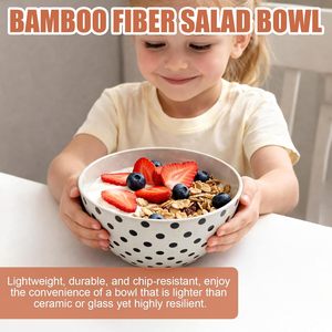 Ensemble de bols en fibre de bambou écologiques de 22 oz, bols de service incassables pour salade, céréales, fruits, soupe, cantine, maison, pique-nique - Product Image 5