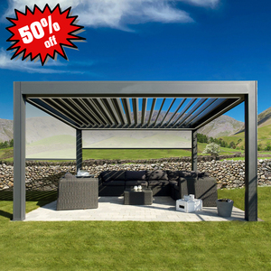 Jardín Aluminio Gazebo Pérgola Sistema 50% de descuento Impermeable Louvre Techo 3X3 3X4 <span class=keywords><strong>4X4</strong></span> 6X4m Persiana motorizada Pérgola - Product Image 3