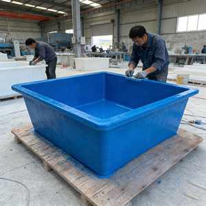 Bassin rectangulaire en PRV pour l'aquaculture, élevage de poissons, élevage de crevettes, de haute qualité - Product Image 5