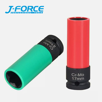 2Pcs Cr-MO 1/2 Inch Drive Thin Wall Deep Wheel Protector Impact Plastic Sleeve Lug Nut Socket Set