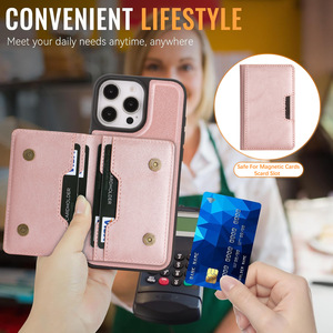 เคสโทรศัพท์หนังแท้ลายสัตว์ ดีไซน์ลายนูน สำหรับรุ่น 16; พร้อมช่องใส่บัตร รองรับการชาร์จไร้สาย ขายตรงจากโรงงาน - Product Image 2