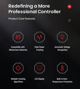 12V-48V 배터리 시스템을 위한 고효율 MPPT 태양광 패널 충전 컨트롤러 30A/60A 18-150V DC 5V/2A USB 자체 냉각 - Product Image 2