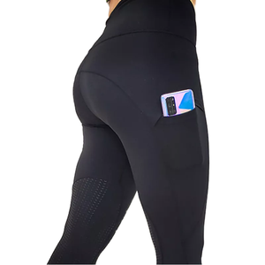 Women High Rise Equestrian Breeches With Zipper Phone Pocket Slim Fit Black Riding Pants Sports Style Horse Riding Breeches - Product Image 4