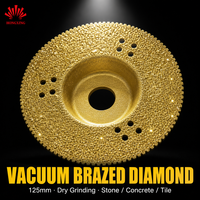 Disque de meulage diamanté brasé sous vide industriel de 125 mm, roue de polissage à sec pour meuleuse d'angle, outil abrasif pour la découpe de carreaux de béton