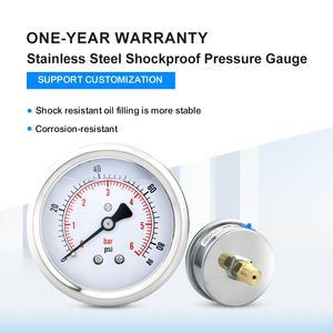 Manomètre à double affichage à connexion arrière 400 bars, rempli de liquide, prix d'usine - Product Image 4