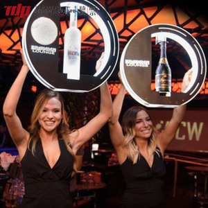 Подставка для бутылок TDP Nightclub VIP, металлическая, золотая, в форме пикового аса, со светодиодной подсветкой, для демонстрации бутылок шампанского - Product Image 3