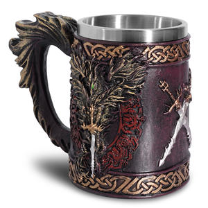 Chopes à bière en acier inoxydable de style médiéval Celtics Norse God, vente en gros, MAA05, usage domestique, motif de Noël, pour le <span class=keywords><strong>café</strong></span> et la bière - Product Image 4