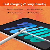 Stylet universel rechargeable à pointe fine pour tablettes Android avec corps en plastique et pointe remplaçable