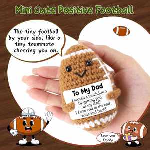 Pelota de Rugby Tejida a Crochet, Hecha a Mano, Regalo de Navidad o Cumpleaños para Papá, Divertida, Linda, Pequeña, Única, para Padres de Acuerdo - Product Image 3
