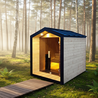 Kit de sauna et spa intelligent d'extérieur exquis, ensemble de hammam en cèdre rouge canadien durable, moderne et humide