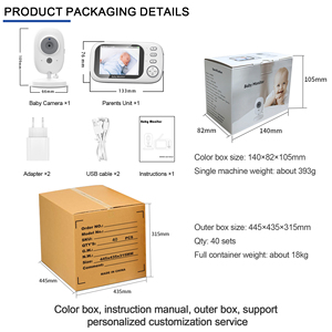 Xách tay màn hình bé với 3.5 "Màn hình máy ảnh âm thanh tầm nhìn ban đêm 2-cách cảm biến nhiệt độ - Product Image 6