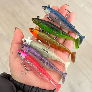 Señuelo blando con cola en T de 9 cm y 15 g, señuelo de agua media, cebo artificial biónico para pesca de lubina, anzuelo giratorio que brilla en la oscuridad - Product Image 3