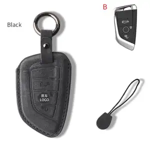 Custom Fashion Keyless 4 Button Remote Smart Car Key Case custodia in pelle Shell Cover Blank Fob per BMW serie 5 7 X5 X6 F CAS4 System