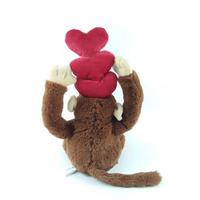 Muñeco de mono de corazón de amor de peluche suave-Juguete de peluche abrazable lindo para niños y regalos de San Valentín