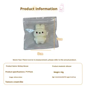 Jouet anti-stress en silicone en forme de lapin mignon, super doux, mini jouet à presser, jouet décoratif de bureau - Product Image 2