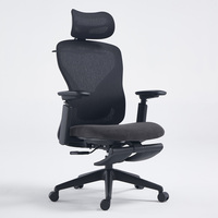 Chaise de bureau exécutive en maille noire de Guangzhou, design moderne de haute qualité avec repose-pieds pivotant réglable en hauteur pour salon
