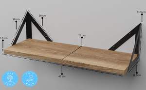 Estante <span class=keywords><strong>Flotante</strong></span> de <span class=keywords><strong>Pared</strong></span> de 3 Niveles, Soporte Rústico de Madera y Metal para <span class=keywords><strong>Biblioteca</strong></span>, Dormitorio, Cocina, Baño (Natural) - Product Image 3