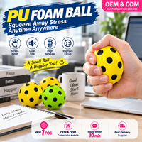 Ballon de pickleball en mousse PU de 75 mm à rebond élevé, pour entraînement en intérieur, silencieux, jouet anti-stress, couleur et logo personnalisés, OEM ODM