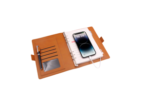 New Arrival PU Leather máy tính xách tay với <span class=keywords><strong>USB</strong></span> A5 giấy không dây sạc biểu tượng tùy chỉnh Nhật Ký - Product Image 2