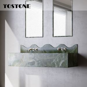 Tostone - Elegantes Centros de Baño de Mármol Verde <span class=keywords><strong>Jade</strong></span> Natural para Hoteles de Lujo, Apartamentos, Villas, Decoración de Interiores de Baños - Product Image 1