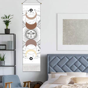 Tapices de pared de 13x51 pulgadas, pancarta de ciclo de crecimiento completo de la Luna, tapiz de pared de lino y algodón, arte de pared - Product Image 4