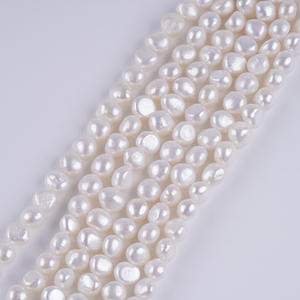 Zhuji Natural 8-9mm White Keshi <b>Freshwater</b> <b>Pearls</b> 18cm Two Sided Light String Loose Beads for DIY <b>Bracelet</b> Jewelry-Wholesale - Product Image 3