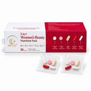 DUOZI Pack Beauté Nutritionnel 5-en-1 pour Femmes avec Comprimés de Collagène, Glutathion et Pépins de Raisin pour Éclaircir la Peau - Product Image 1