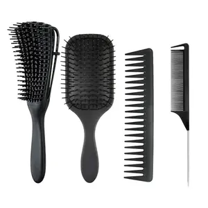 Amazon 4pcs hot selling Travel Air Cushion Massage Comb Eight Claw Comb Big Teeth Tip Tail Styling Comb Set