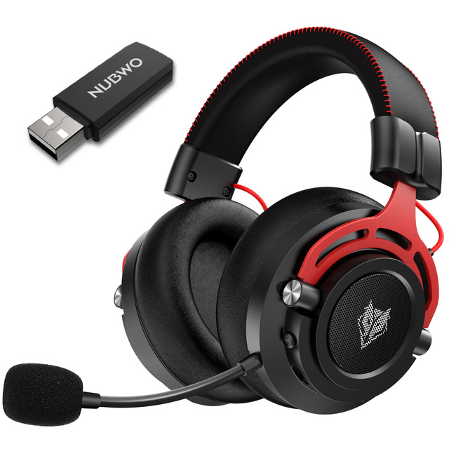 NUBWO G03 Wireless Gaming Headset with Mic, 2.4G+Bluetooth Dual Mode, USB Dongle, Over-Ear for PC