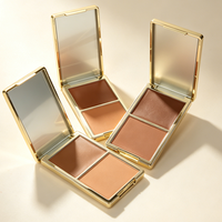 Palette de contouring crème et poudre pressée 3 couleurs, label privé, fini mat, waterproof, longue tenue, palette de contouring personnalisée, maquillage