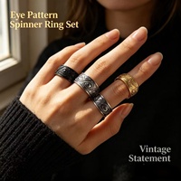 Bague pivotante unisexe en acier inoxydable hypoallergénique, style punk œil de démon mystique, bijou anti-stress tendance