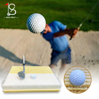 Tapis d'entraînement de golf 2-en-1 portable, simulateur de bunker de mini-golf, tapis de pratique en plastique PP vert et herbe en nylon pour l'entraînement au swing